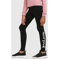 KIDSWORLD Leggings Stretch-Leggings mit New York Print mit Beindruck