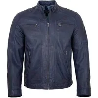 Maddox Lederjacke Mason MADDOX - Herren Lederjacke Lammnappa dunkelblau