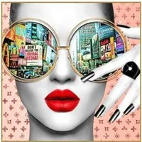 Kare Design Bild mit Rahmen Gerahmtes Bild Times Square View 80x80cm