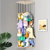 BlingBin Spielzeugtruhe Kuscheltier Aufbewahrung Organizer, Holz Eck Stofftier Regal (1 Set, 1 St., 135-180cm), Kinderzimmer Hängend Spielzeug Organizer für Plüschtiere