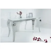 riess-ambiente Konsolentisch MODERN BAROCK 145cm weiß / silber (Einzelartikel, 1-St), Flur · Opalglas · Edelstahl · eckig · Wohnzimmer