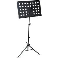 MSA Notenpult Notenständer schwarz, große Auflage, Höhenverstellbar, (2-fach ausziehbar, Schwarz)