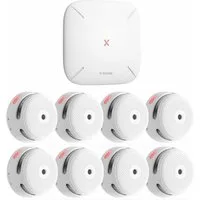 X-SENSE FS61 RF-Rauchmelder-Set mit Basisstation SBS50 und 8x XS01-M Rauchmelder (Vernetztes Rauchwarnsystem, App-Benachrichtigungen)
