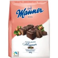 Manner Kekse, Manner Mignon Waffeln mit Haselnusscreme und Schokoladenhülle 400g