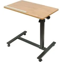 JEOBEST Beistelltisch Mobiler Stehtisch, Höhenverstellbar Computertisch Nachttisch, (Holz, Metallgestell) Laptoptisch mit Wendbarer Tischplatte