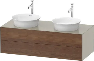 Duravit White Tulip Konsolenwaschtischunterbau wandhängend Amerikanischer Nussbaum & Taupe Matt & Se WT4988B77600010