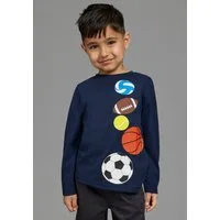 KIDSWORLD Langarmshirt Shirt mit tollem Bälle Druck Basic-Passform, Langarm, mit Rundhalsausschnitt, für Kinder