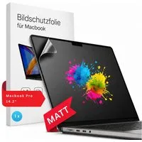 RUHE Displayschutzfolie Macbook Schutzfolie für MacBook Neo / Pro / Air (M1-M5, 2021-2026) PET für MacBook Pro 14.2", PET, 1 Stück, Matte Displayschutz-Folie, Anti Fingerabdruck, Entspiegelt, Kratzfest