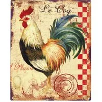 Moritz Metallschild Blechschild Le Coq Hahn, (Einzeln), 20 x 25cm Vintage Retro Deko Schild Metallschild Wandbild Schild