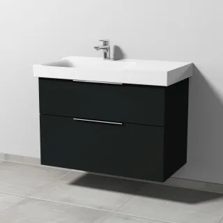Sanipa 3way Waschtischunterbau zu Geberit Xeno2 Waschtisch mit 2 Auszügen, Vulkan-Matt UP6621V