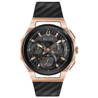 Bulova Curv Schwarz Herren Armbanduhr 98A185