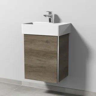 Sanipa 3way Waschtischunterbau zu Duravit Dura Square Waschtisch mit 1 Tür, Eiche-Nebraska BR42437