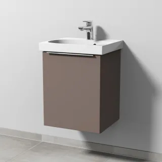 Sanipa 3way Waschtischunterbau zu Geberit Acanto Waschtisch mit 1 Tür, Taupe-Matt UP4131T
