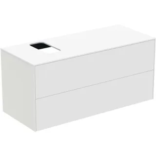 Ideal Standard Conca Waschtisch-Unterschrank T3944Y1 mit Ausschnitt, 2 Auszüge, 120x50,5x55 cm, rechts/links, Weiß matt lackiert
