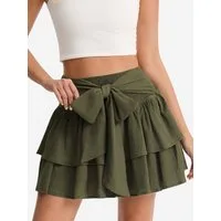 Imily Bela Skort Damen Doppellagiger Tortenrock (Packung, 1-tlg., 1per-Pack) in Unifarbe