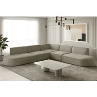 Fun Möbel Ecksofa Ecksofa Designersofa PALMA – Universal in Stoff Ascot und Opera Velvet, Seite ist universal: kann links oder rechts in Raum platziert werden, Rundumbezug