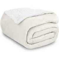 Wohndecke in Lammfell-Optik Kuscheldecke weich & flauschig - Sherpa Fleecedecke, Gräfenstayn, Warme Wolldecke & Sofaüberwurf Tagesdecke für Couch & Sofa
