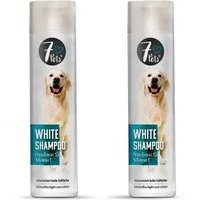 7Pets Tiershampoo White Shampoo - Hundeshampoo für helles Fell, 250 ml, (Pflegeshampoo Hund Mit Vitamin E & B5 für glänzendes, helles Fell, 2-St., 2x250ml Hundeshampoo White Sanfte Reinigung für helle Hundehaut), White Shampoo Hundeshampoo für helles