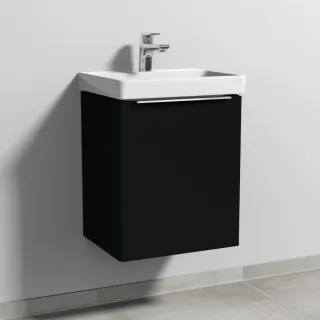 Sanipa 3way Waschtischunterbau zu Villeroy & Boch Avento Waschtisch mit 1 Tür, Schwarz-Matt UF61908