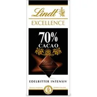 LINDT Schokolade, Lindt Excellence 70 Prozent Cacao Edelbitter intensiv Tafel 100g