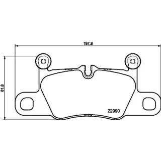 Hella Bremsbel?ge hinten Porsche Cayenne 9Y 8DB355039-821