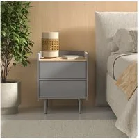 Vicco Nachtschrank Velina, Grau/Eiche, 2er Set (2-St)