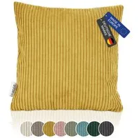 Lycce Dekokissen Kissenbezug aus trendigem Cordstoff (40x40cm), senf / gelb