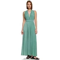 Worldclassca Abendkleid Worldclassca Abendkleid Partykleid Lang mit Schlitz Sommerkleid Maxikleid Cocktailkleid Wickelkleid Elegant Schulterfrei Ärmellos
