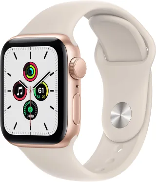 Apple Watch SE [GPS inkl. Sportarmband polarstern] 40mm Aluminiumgehäuse gold