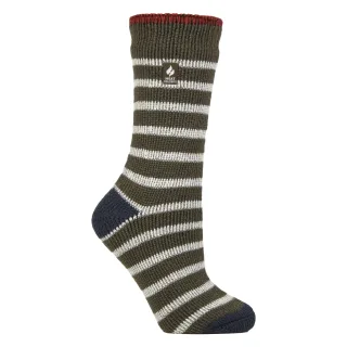 Damen Amara Zwei-Farben Streifenmuster Thermosocken