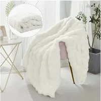 Wohndecke Sofadecke Welle Kuscheldecke Sofadecken Couchdecken, BTTO, Künstlich Kaninchenfell Felldecke Babydecke Kinderdecke