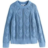 Next Strickpullover Pullover mit Blumenmuster (1-tlg)