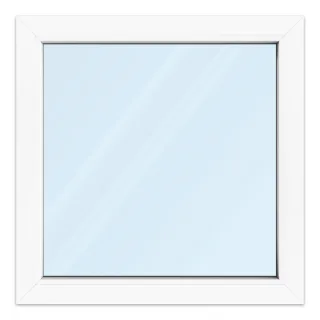 Fenster 80x80 cm, Kunststoff Profil aluplast IDEAL® 4000, Weiß, 800x800 mm, einteilig festverglast, 2-fach Verglasung, individuell konfigurieren