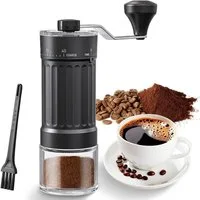 SURFOU Kaffeemühle Manuelle, Tragbare Coffee Grinder -40 verstellbare Einstellungen, Kegelmahlwerk aus Keramik, 30 g Bohnenbehälter, Kaffeemühle mit ergonomischem Griff für Espresso, Pour Over Und Mehr