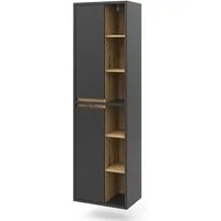 Vicco Hochschrank Viola, Anthrazit/Artisan-Eiche, 50 x 170 cm mit Türen, und offenen... (1-St)