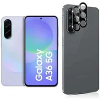 CLM-Tech Kameraschutzglas 2X Samsung Galaxy A36 5G Kameraglas kristallklar für Samsung Galaxy A36 5G, Linse Schutzglas 9H Glas - Folie kristallklar 2er Set Kameraschutz, 2 Stück, Kratzfest