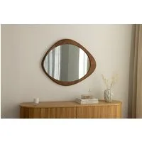 riess-ambiente Wandspiegel ORGANIC 90cm braun – Walnussholz-Design, asymmetrisch, variabel (Einzelartikel, 1-St), Dekoration mit natürlicher Maserung – ideal für Flur oder Schlafzimmer