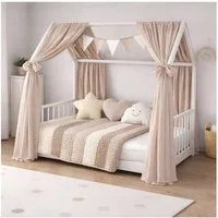 Baby-Delux Betthimmel Baby Betthimmel Kinderbett (2-tlg), Betthimmel Musselin Hausbett Baumwolle Deko