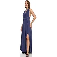 Worldclassca Abendkleid Worldclassca Abendkleid Partykleid Lang mit Schlitz Sommerkleid Maxikleid Cocktailkleid Wickelkleid Elegant Schulterfrei Ärmellos