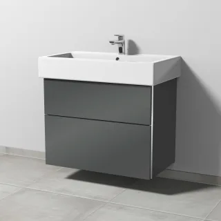 Sanipa 3way Waschtischunterbau zu Duravit Vero Waschtisch mit 2 Auszügen, Anthrazit-Glanz BS71779