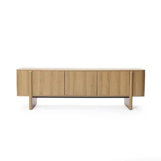 Hometopia Tv-Schrank, Eiche, Holz, Quadratisch, 160x50x40 cm, Wohnzimmer, Wohnwände, Lowboards, Lowboards stehend