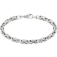 Bruno Banani Edelstahlarmband Schmuck Geschenk Armkette Königskette 4-Kant-Optik Silber