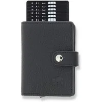 Solo Pelle Mini Geldbörse Q-Wallet Leder Geldbörse mit integriertem Kartenetui für 15 Karten, Echt Leder, Made in Europe, in elegantem Design mit RFID Schutz