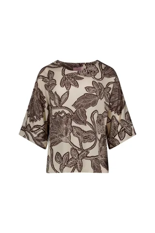 Studio Anneloes - Madison flower top chestnut - Gr. - XL