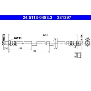 ATE Bremsschlauch vorne Mercedes C-Klasse S-Klasse 2,8