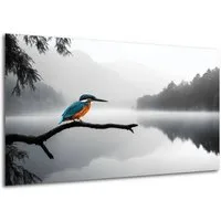 DARO Design Leinwandbild Modern Abstrakt Wandbilder XXL Wandbild Wand Deko Leinwand Bilder, (bunter Specht - Bild Groß Wohnzimmer Schlafzimmer Küche Esszimmer Einteilig Querformat Fotodruck Leinwände Wanddeko Abstrakte Kunst Boho), 30x20cm