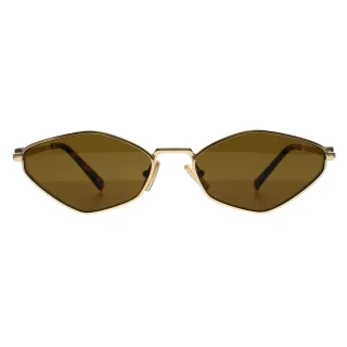 Miu Miu Oval Womens Gold Dunkelbraun MU 56ZS