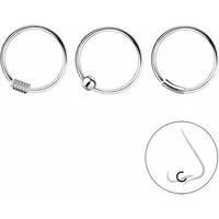 ALEXANDER YORK Nasenpiercing NASENRING 3er Set, 925 Sterling Silber