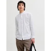 Jack & Jones Langarmhemd JJESUMMER LINEN BLEND BAND SHIRT L/S SN Baumwollmischung, regular fit