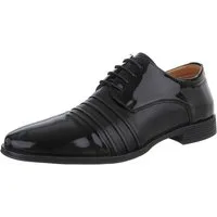 Coolwalk Elegante Herrenschuhe aus Kunstleder für besondere Anlässe Schnürschuh (89858831) Blockabsatz Business-Schuhe in Schwarz